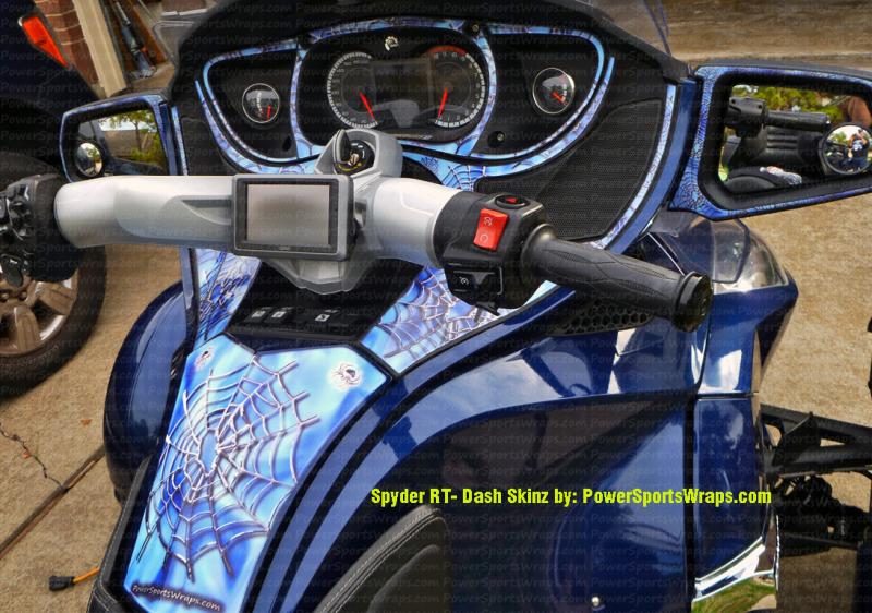 Can-am Spyder RTS Custom Dash Skinz by PowerSportsWraps.com  Custom colors available.