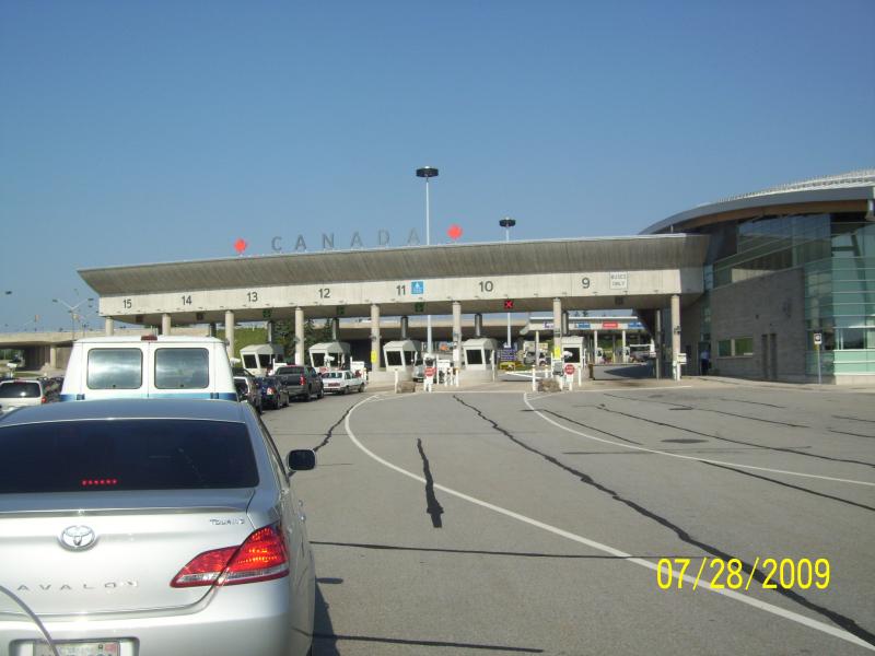 CANADA; took $1.00 toll and 10 minutes time to cross through.