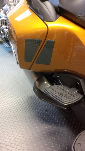 Carbon Fiber passenger heal guards from Big Bike Parts.com.