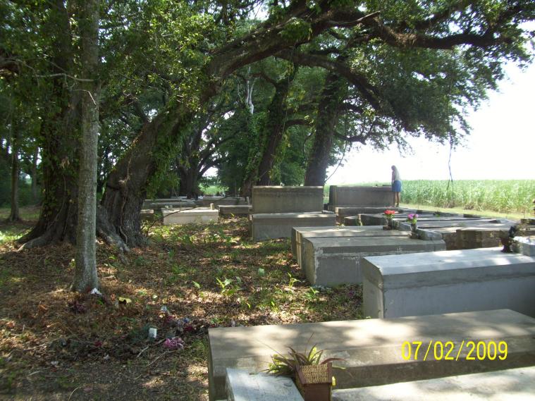 Cemetery on plantation ground adjacent.