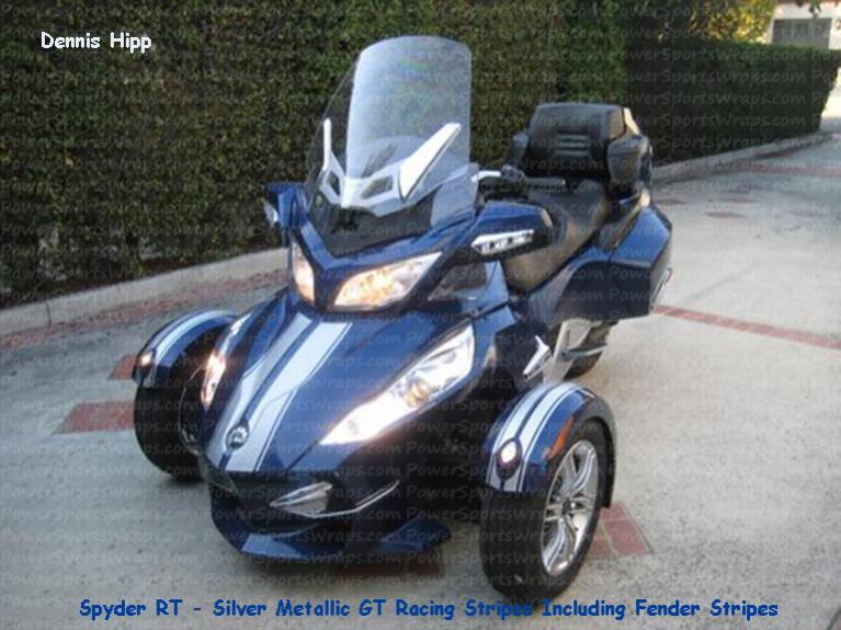 Check out this Orbital Blue RT with our Silver Metallic GT racing stripe kit on it.  Dennis also wanted the fender section done & it looks great & rea