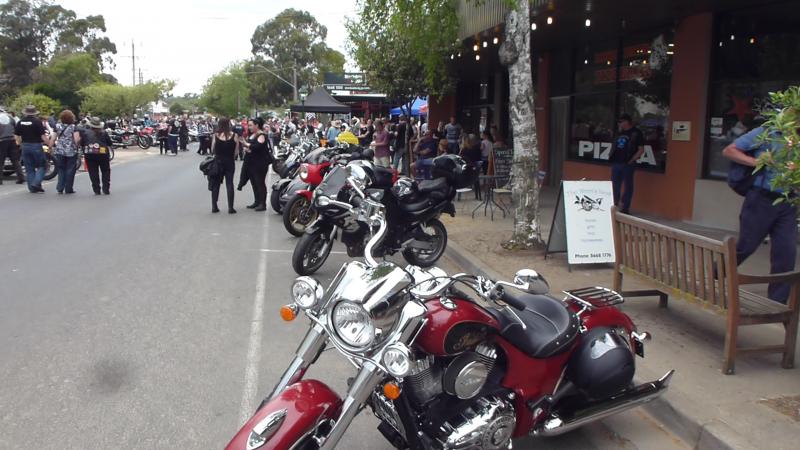 Checking out the bikes