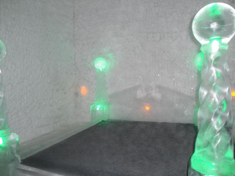 Chena Hot Springs, Alaska - Ice Museum bed room.