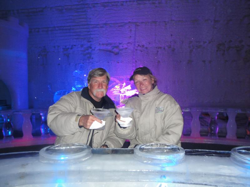 Chena Hot Springs, Alaska - Ice Museum, Hubbie and me.