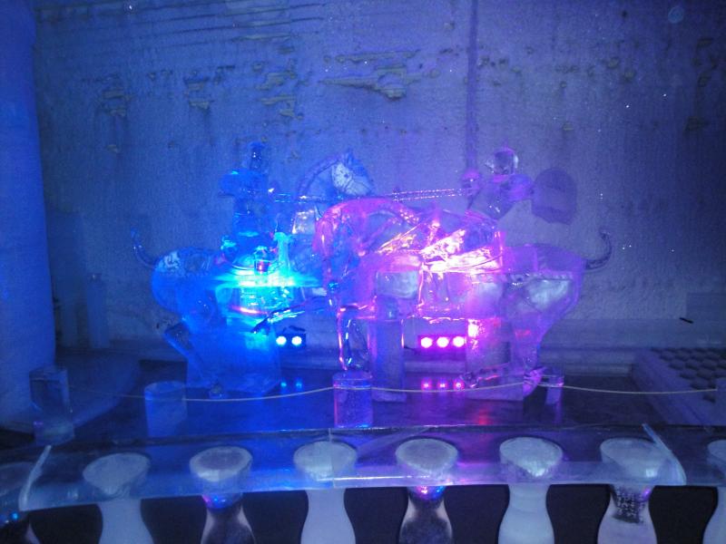 Chena Hot Springs, Alaska - Ice Museum, jousting statute.