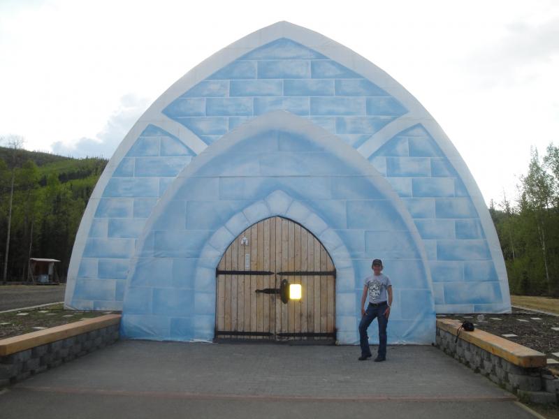 Chena Hot Springs, Alaska - Outside of the Ice Museum.