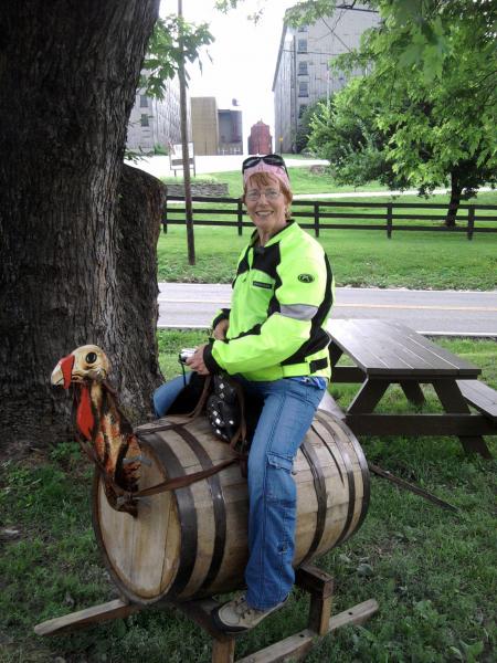 Cheryl on Wild Turkey rocker