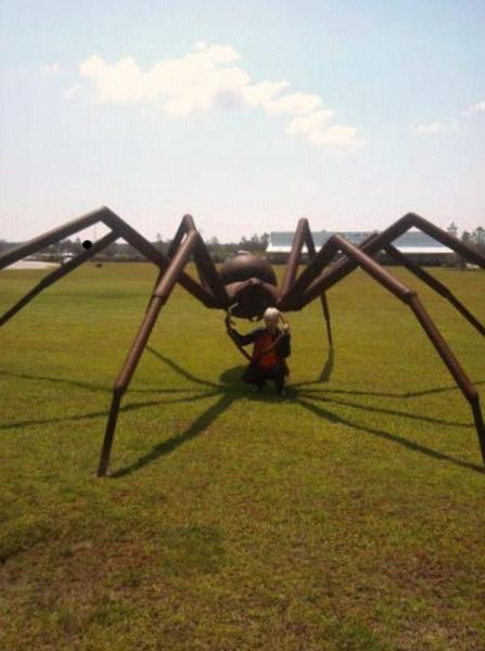 Cheryl under the spider 9/22/12