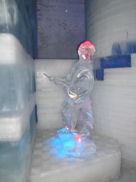 Chia Hot Springs, Alaska - Ice Museum Samurai sculpture.
