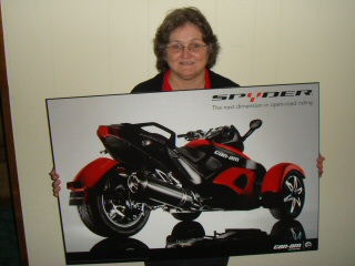 Cindy's Spyder Pic.  Gift from The Sport Center. 01/10/2009.