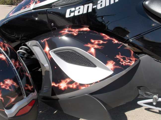 Close up of side panel