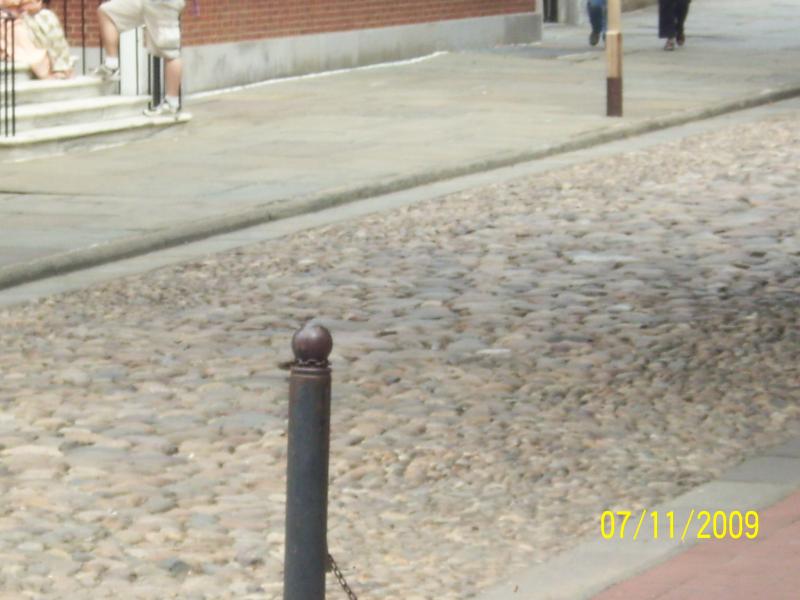 Cobble stone street.  Phili, PA