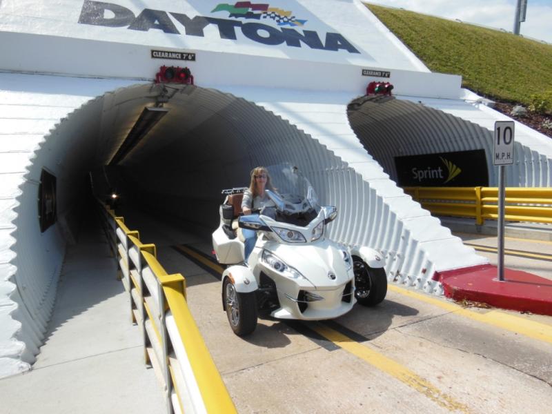 Coming through the tunnel at Daytona