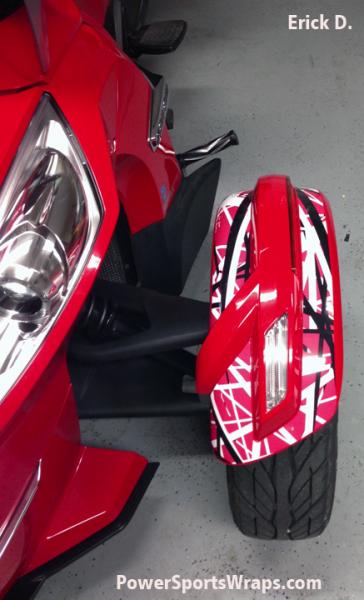 confusion Red pre-cut kit on new style BRP fenders.