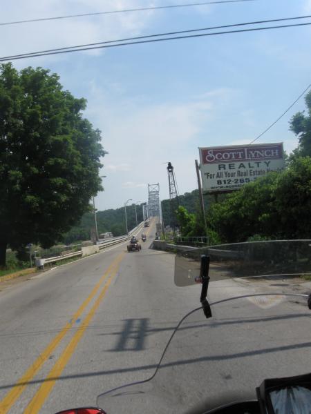 Crossing the bridge in Madison, IN into Kentucky.