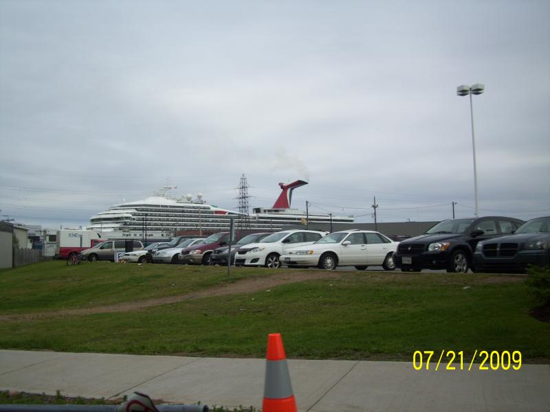 Cruise ship at the dock.