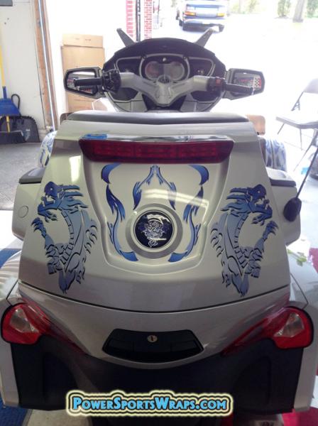 Custom Dragon design .. this is what we came up with for her rear bags.