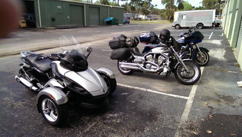 Daytona Bike Week - 2014 with my Father's V-Rod in background.
