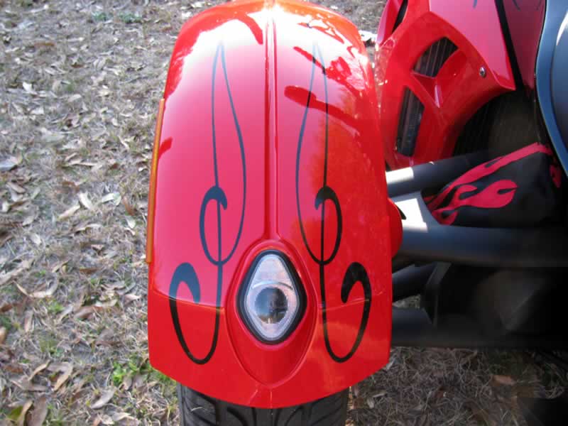Details of wife's front fender graphics