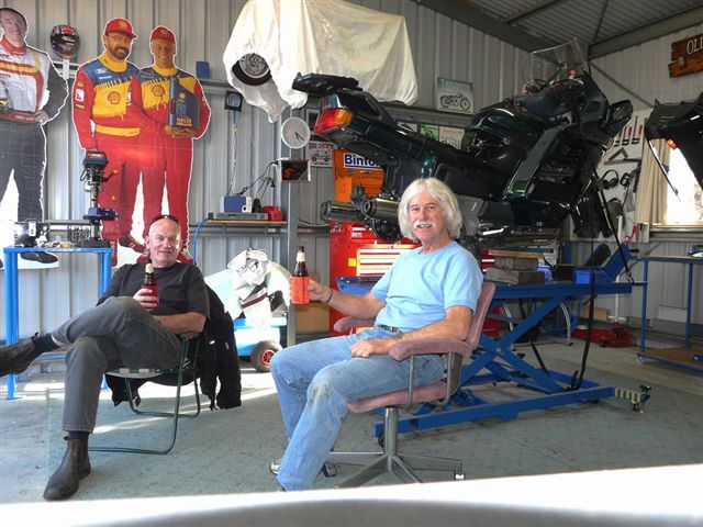 Dickie & me in Dickie's shed