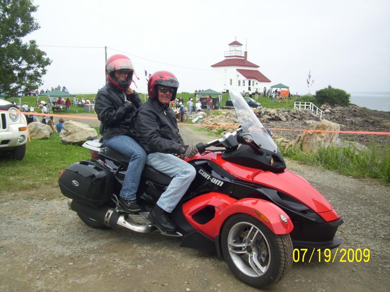 Digby Lighthouse and us, taken by newspaper reporter.