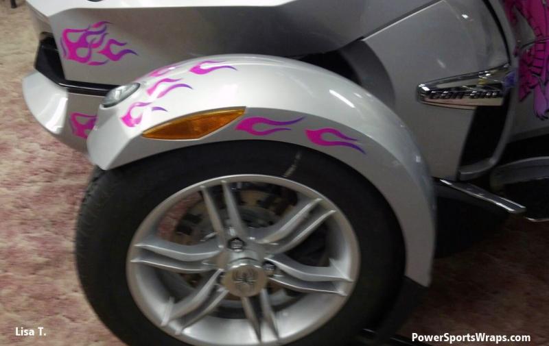 Dragon Flames RT  Front fender and side view of the Pink/Purple flames 21 series.