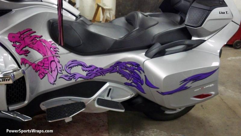 Dragon Flames RT: Pink/Purple fade RT dragon graphics kit. ORDER: 814-838-6377  Email: pete@powersportswraps.com