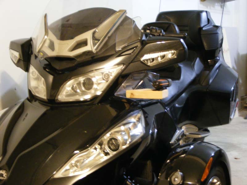 Drift X170 mounted on the wind deflector.
If this works out, I'll clean it up and make it better looking