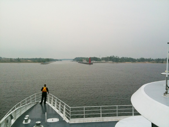 End of the trip across lake Michigan--- about 90 miles across.