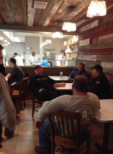 Enjoying ice cream and other treats at the dairy.