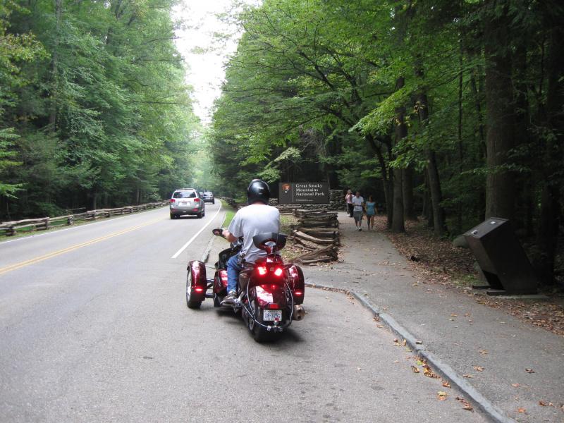 Entering the National Park for a ride