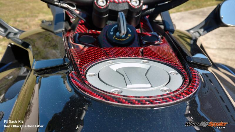 F3 Black Red Carbon Fiber dash kit. Order WrapMySpyder.com