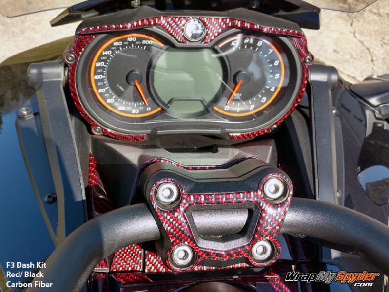 F3 Black Red Carbon Fiber dash