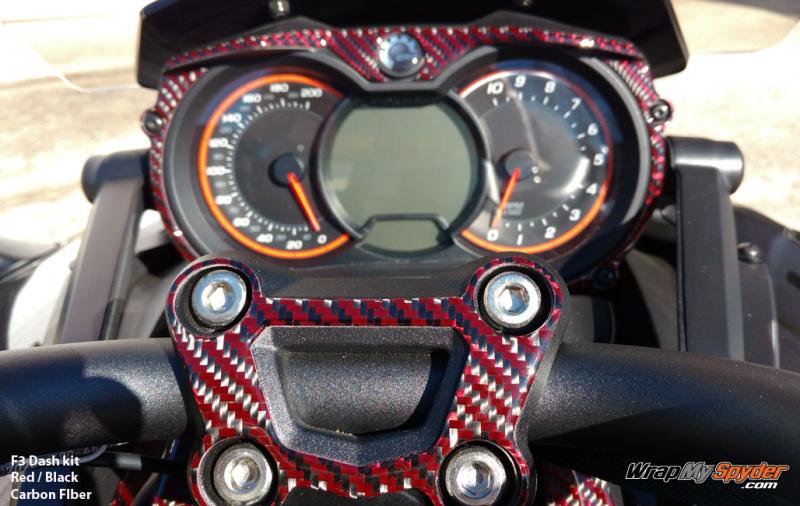 F3 Spyder Black Red Carbon Fiber dash kit 1