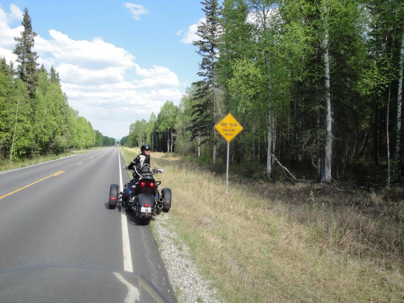 Fairbanks, Alaska - Crossing sign going to Chena Hot Springs.