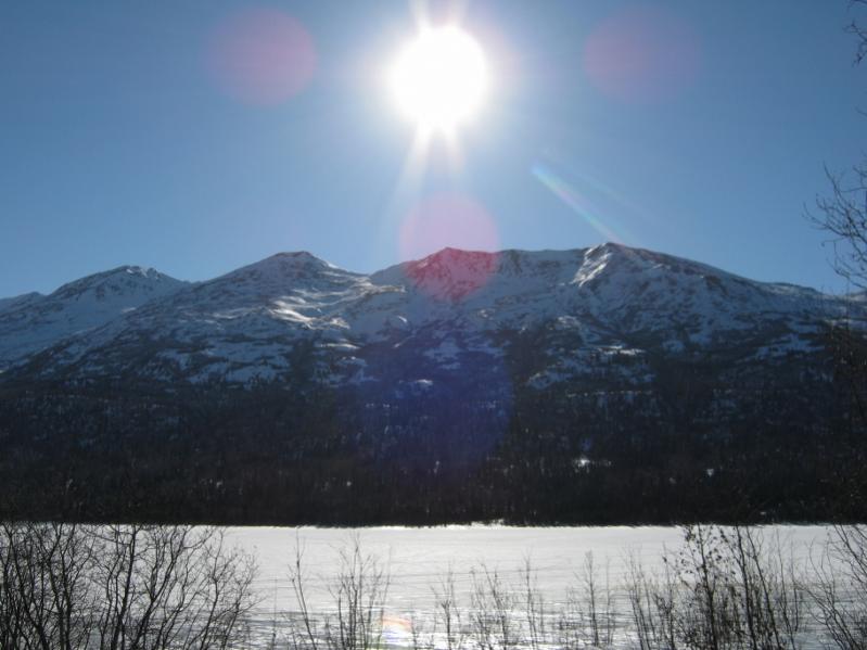 February at Lake Eklutna
Note the height of the sun. (Midday)