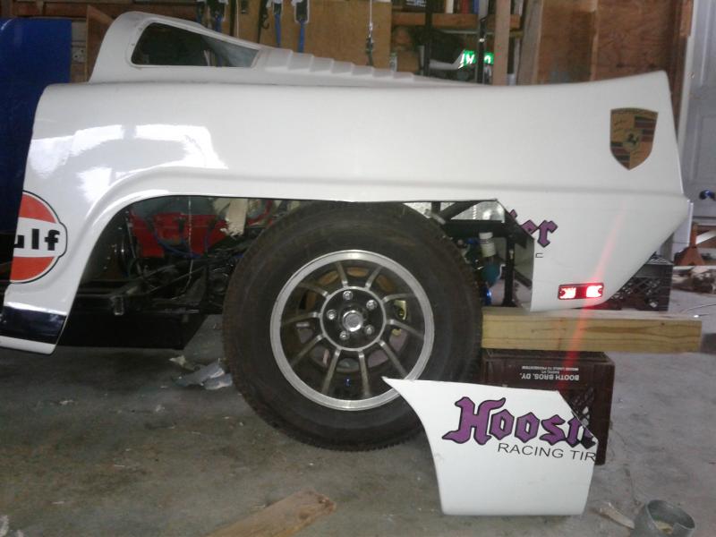 Fender modification #8 .... I have actually moved the wheel back another foot ... that red light is now gone .... the tire is that far back