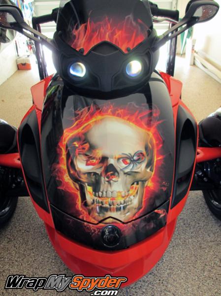 Flaming skull spider frunk 3