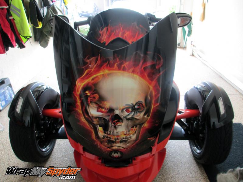 Flaming skull spider frunk 4