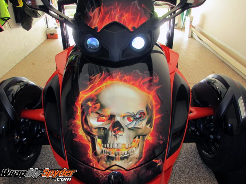 Flaming skull spider frunk 5