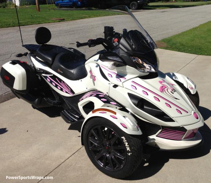 FlamingoBabe's custom Spyder ST graphics package. What can we create for you?  Email: pete@powersportswraps.com