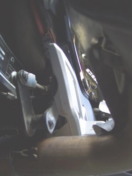 Foot brake. Right side showing linkage
