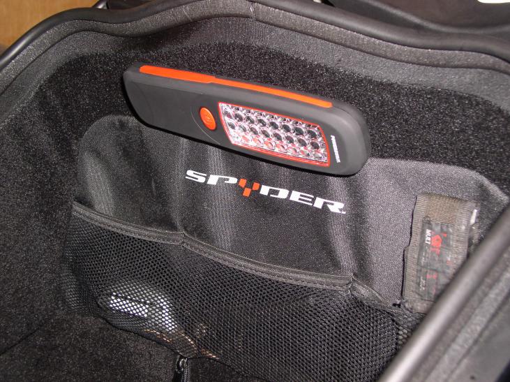 Fronk light held inplace by Velcro.