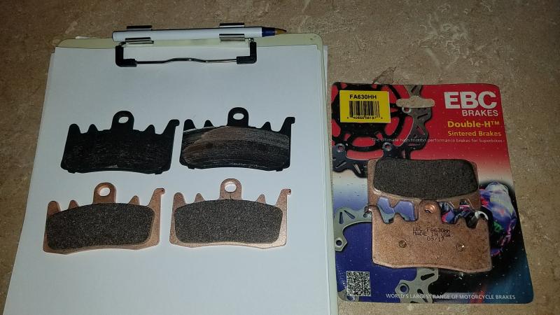 Front Brake Pad comparison