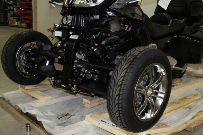 Front end after having been jacked up and wheels put on.