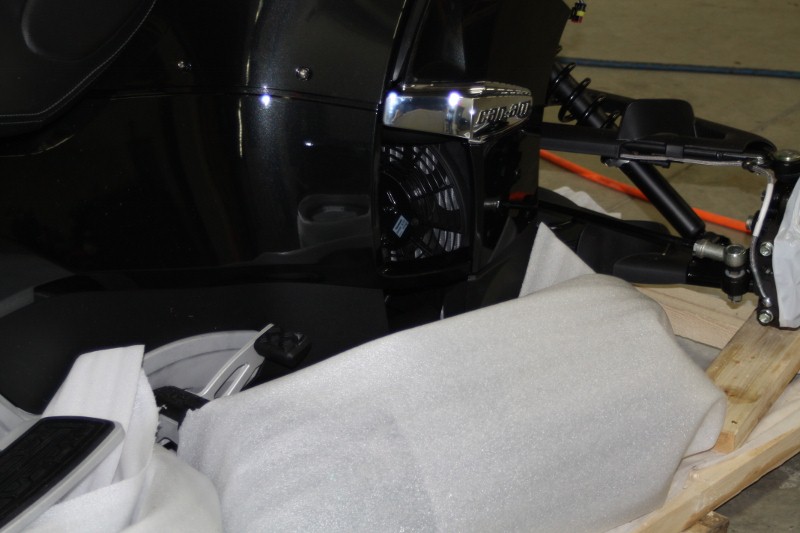 Front fenders are bolted to the base on the right side.