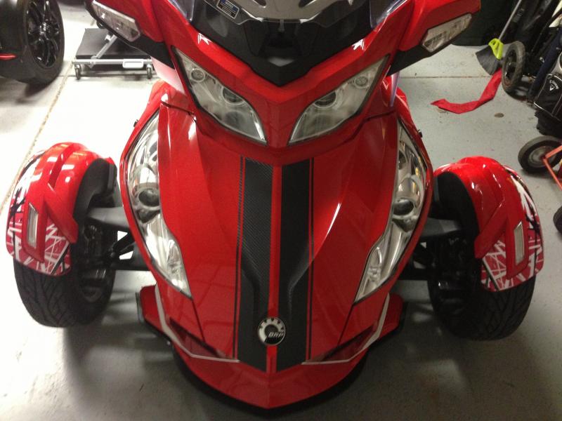 Front GT Stripes with "Confusion in Red" fender wraps (incomplete)