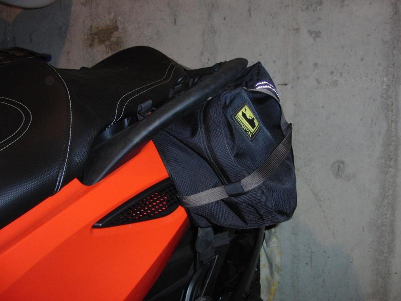 Front of the saddle bag.