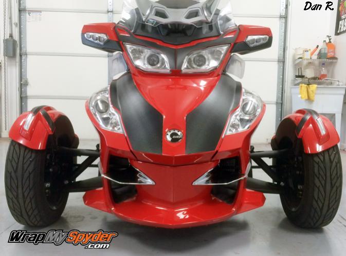 Front view:  Carbon Fiber Panel Insert kit by WrapMySpyder.com