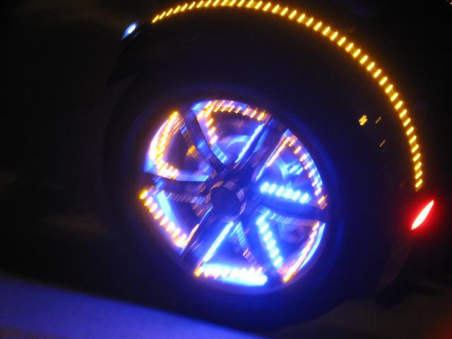 Front wheel with LED on Fender matching wheel.